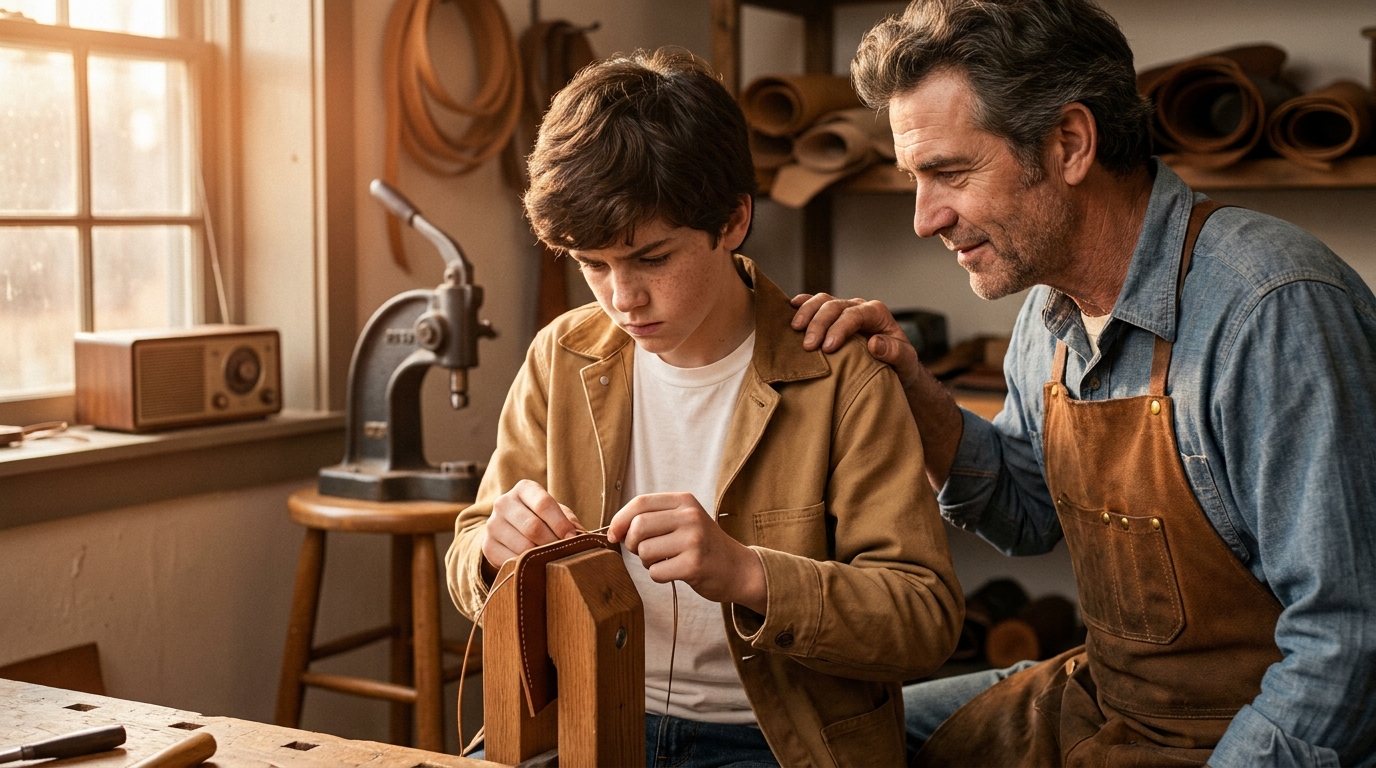 Learning to read the grain of a hide, passed down in the trade